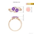 thumbnail image 5 of ANGARA Natural Round Amethyst Two Stone Bypass Ring with Diamonds in 14K Rose Gold for Women (Size-5mm) | February Birthstone, Birthday, Anniversary, Jewelry Gift for Women | Natural Amethyst Ring, 5 of 9