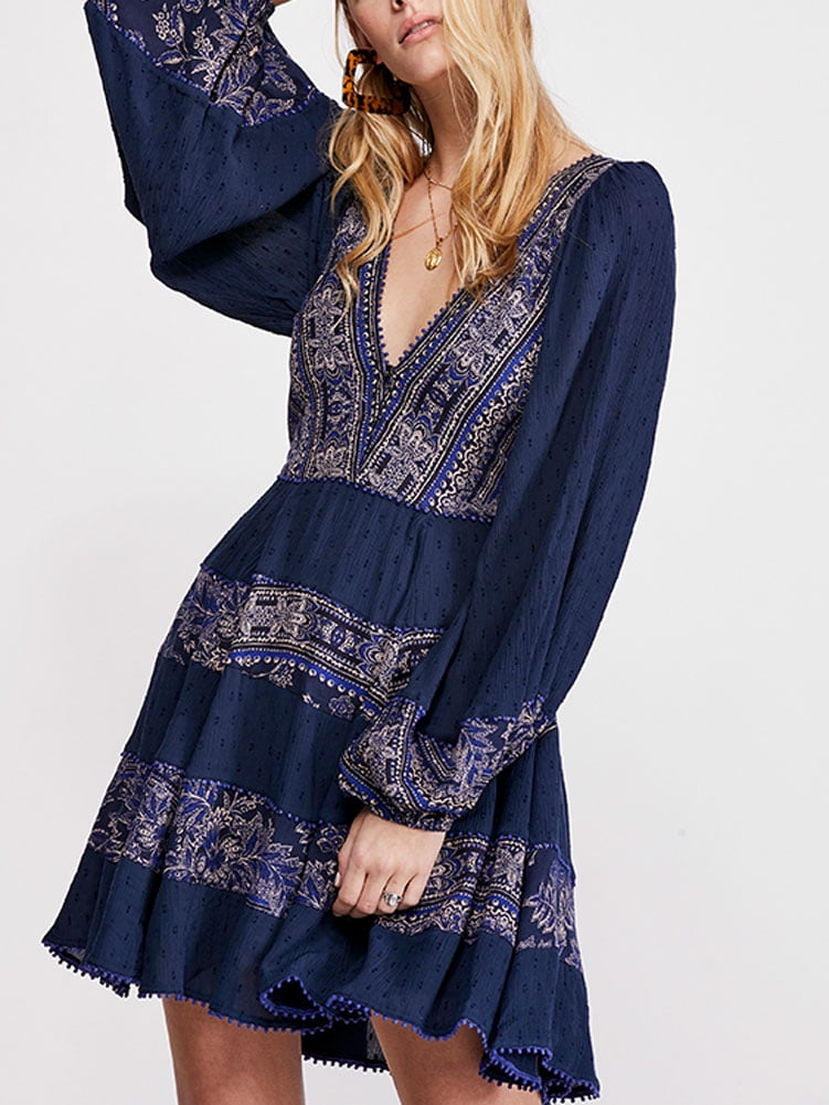 Mini Dress, Blue, Medium 