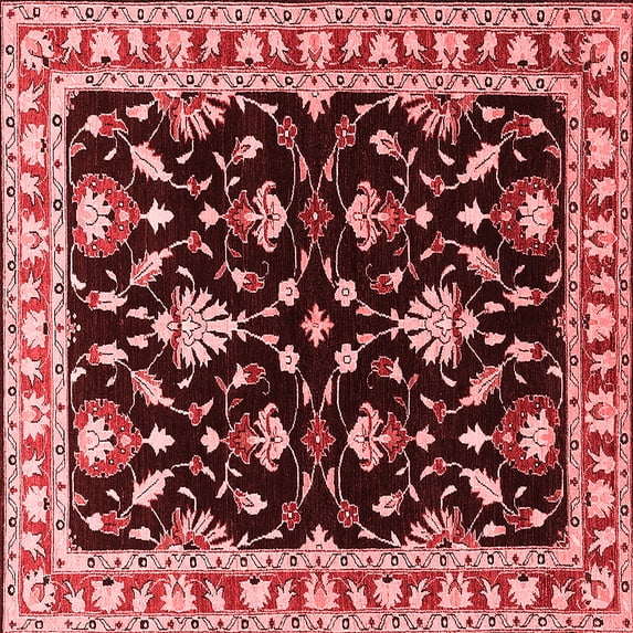 Ahgly Company Indoor Square Oriental Red Traditional Area Rugs, 6' Square