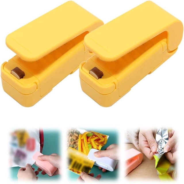 Antqov Household Mini Portable Hand Press Plastic Bag Snack Sealing Machine 2PCS, Home Accessories