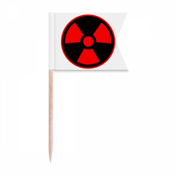Red Dangerous Checal Toxic Radiation Symbol Toothpick Flags Labeling