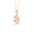 thumbnail image 2 of Diamond2Deal 10K Rose Gold Diamond Dog Paw Print Pendant Rope Chain Necklace for Women 18" (1/8 ct, Clarity- I2, Color- H-I), 2 of 7