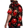 thumbnail image 3 of Seven Starred Ladybird Men's Short Sleeve Poplin Shirt, Casual Printed Button Down Top for Summer Beach, Spread Collar Unisex Beach Shirt, 3 of 6
