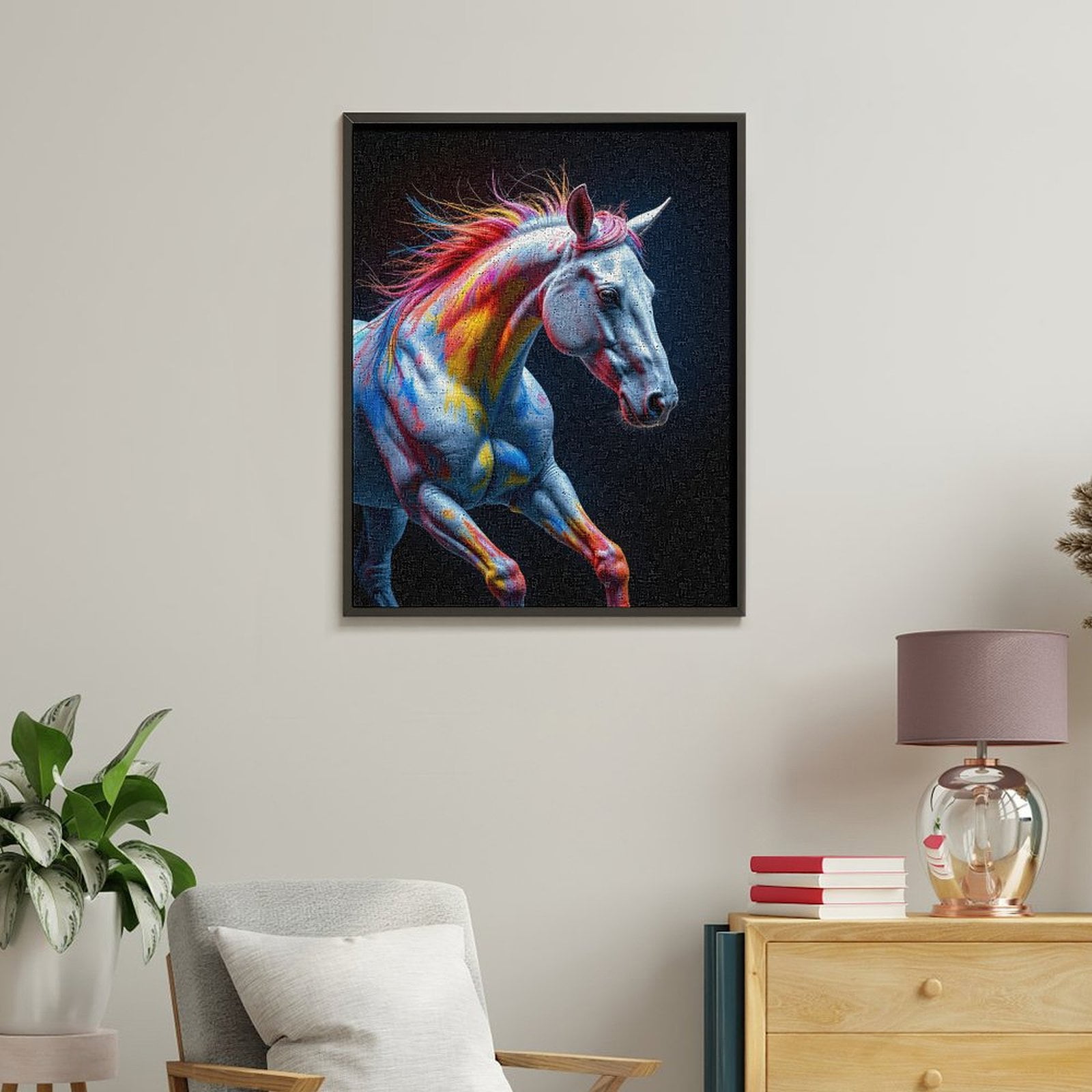 Paint By Numbers Kit for Adults Beginner - DIY Colorful Horse Art Motion Canvas Painting Kits for Adults, Frameless Paint By Number for Adults for Home Wall Decor 16x20 Inch
