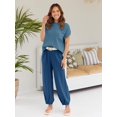 thumbnail image 2 of ORUYROP Ensemble 2 Pcs pour Femmes Ensemble de Détente Tendance Pull Tricoté Manches Courtes Mode, 2 of 6