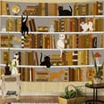 thumbnail image 4 of Cat Bookshelf Tapestry Black White Cute Cats Book Shelf Tapestries Wall Hanging Art Vintage Retro Academics Library Book Tapestry for Bedroom Living Room Dorm 60 x 40 inch, 4 of 6