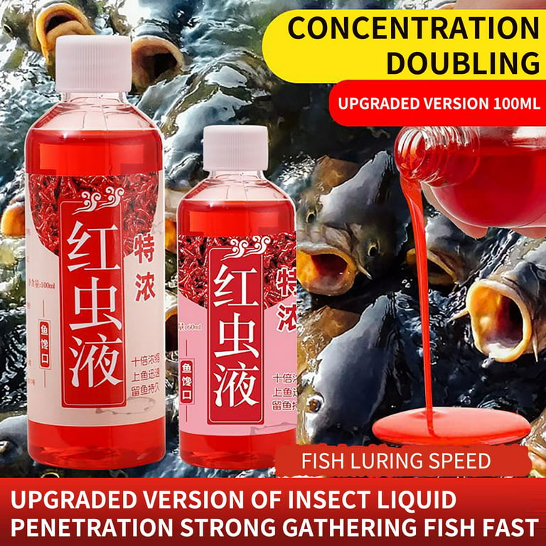 Clearance!sdjma Bait Fish Additive, 60ml Red Worm Concentrate Liquid, Fishing Baits, High Concentration Fishing Lures, Fish Bait Attraction Enhancer