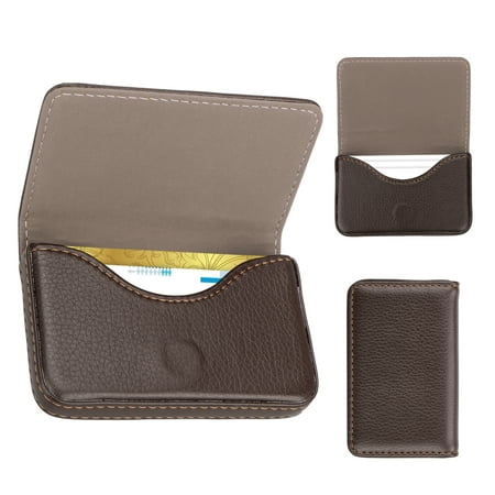 Pocket Leather Name Business Card ID Card Credit Card Holder Case Wallet - 0