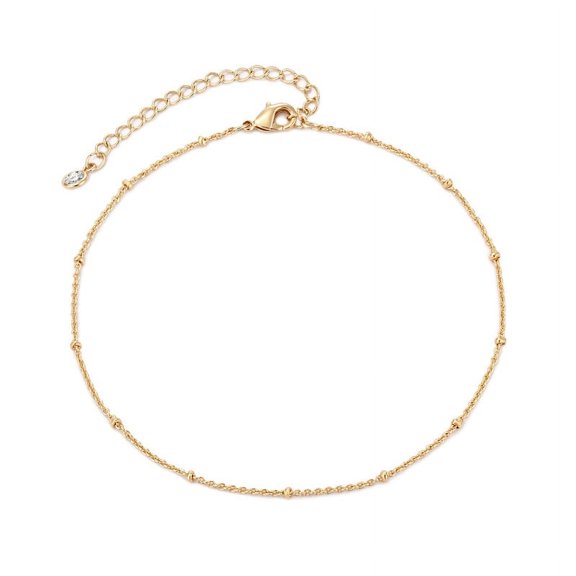MEVECCO Ball Bead Anklets 14K Gold Plated Dainty Summer Simple Jewelry for Women