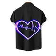 thumbnail image 4 of WREESH Men's Hawaiian Shirt Valentine's Day Shirts Heart Printed Button Up Shirts Casual Short Sleeve Summer Beach Shirt Black, 4 of 4