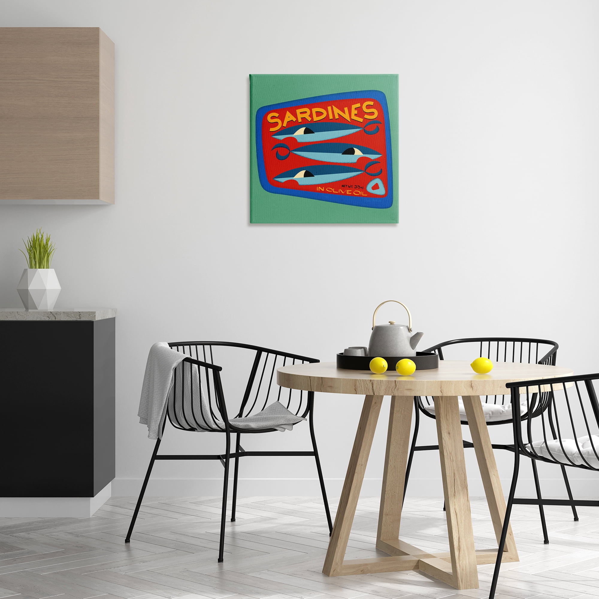 Stupell Industries Bold Sardines Can Food & Beverage Painting Wrapped Canvas Art Print Wall Art, 24 x 24