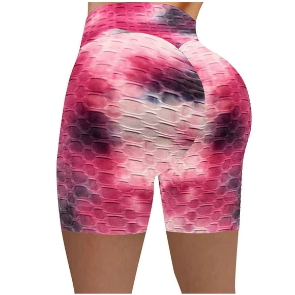 Meichang Biker Shorts Women 5" High Waist Multicolor Tights Butt Scrunch Workout Pants Gym Fitness Tummy Control Shorts Active Yoga Shorts