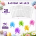 thumbnail image 6 of Cellophane Bags for Basket Gift Basket Wrap Bags Jumbo Wrapping Bags with Bows lear Plastic Gift Wrapping for Christmas Easter Party Supplies 20-Pack Set 2, 6 of 7
