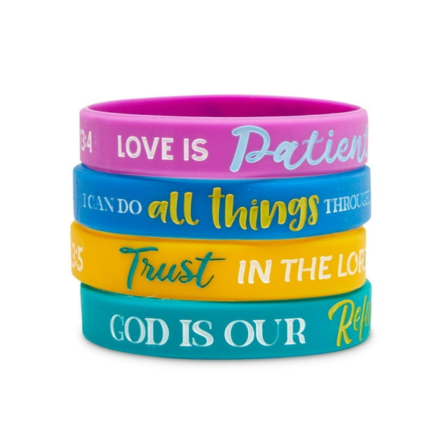 Faithful Finds 24 Pcs Christian Religious Motivational Wristbands