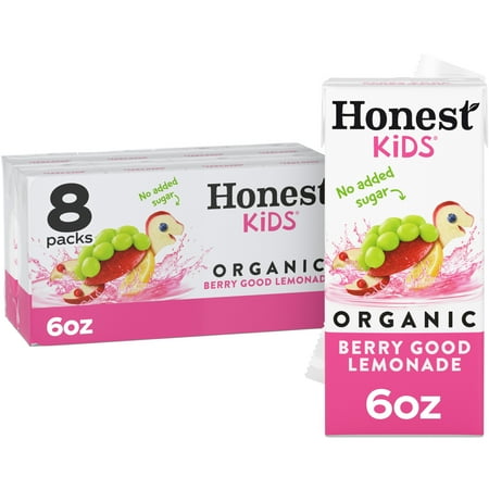 Honest Kids Organic Berry Good Lemonade Fruit Juice, 6 fl oz, 8 Juice Boxes