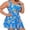 Blue, variant on Women's One Piece Swimdress Skirted Swimsuit Plus Size Tummy Control Bathing Suit