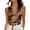 Brown, variant on Women's Satin Sleeveless Blouse Business Casual Collared V Neck Shirts Elegant Office Date Night Summer Top Gray 3XL