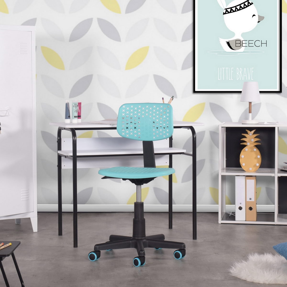 Private Jungle Plastic Children Student Chair, Low-Back Armless Adjustable Swivel Ergonomic Home Office Student Computer Desk Chair Light Blue Private Jungle Plastic Children Student Chair, Low-Back Armless Adjustable Swivel Ergonomic Home Office Student Computer Desk Chair Light Blue
