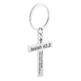 thumbnail image 1 of Llavero con cruz de acero inoxidable, colgante grabado, regalo para amigos, elegante llavero cristiano para bolso, cartera o llaves de coche., 1 of 6