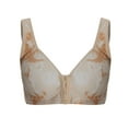 thumbnail image 1 of Bigersell Cotton Bra Women Plus Size Camouflage Print Front Deduction BreathNon-Underwire Non-Magnetic Buckle Underwear Bras Female Nylon Pregnancy Bra Plus Training Bra, Style 370, Beige M, 1 of 5