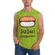 thumbnail image 1 of Fotbe Fresh Sushi Men's Camiseta sin Mangas Estampada para Hombres, Playera Casual para Gimnasio, Entrenamiento, Playa-3X-Large, 1 of 7