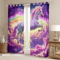 thumbnail image 2 of Manfei Kawaii Unicorn Curtains Pack of 2 (42x84 Each),Cute Rainbow Curtains Blackout,Gradient Purple Pink Bedroom Curtains For Girls Teens,Breathable Home Decor, 2 of 6