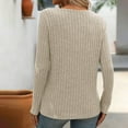 thumbnail image 5 of HAPIMO Women's Solid Color Tops Workout Fashion Casual Ribbed Loose Knitted Shirts Vacation Long Sleeve Tees Outfits V Neck Button Pullovers Beige L, 5 of 6