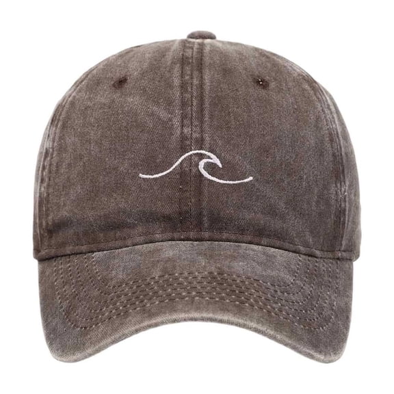 Bibifish Mens Womens Baseball Cap Ocean Wave Embroidered Pattern Vintage Washed Retro Beach Travel Hats