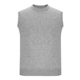 thumbnail image 3 of Knitted Vests for Men M-4XL Big & Tall Sleeveless Tank Tops Plus Size Pullover Stretchy Slim Crewneck Solid Color Soft Outerwear Vest, 3 of 5