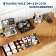 thumbnail image 5 of Tzou 61" Farmhouse Sideboard Buffet Cabinet - Coffee Bar Storage with 3 Drawers & Adjustable Shelves, Teak Brown, 5 of 7