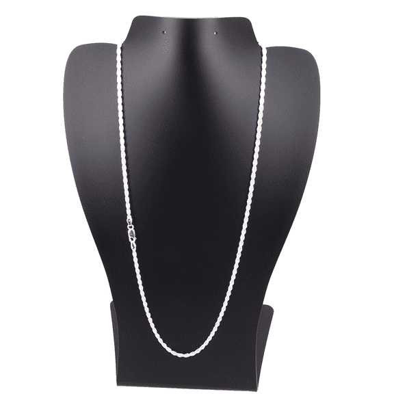 Solid 925 Sterling Silver 26" Diamond Cut Rope Chain Necklace – 2.5MM, Made in Italy, for Women & Men