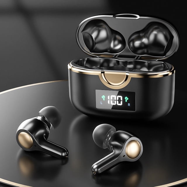 IROINID TWS Earbud Bluetooth,Earbud Bluetooth Headset For Adults,TWS Earbuds Noise Cancelling,In-ear 5.0 Double-moving Ring Four-speaker Subwoofer Bluetooth Headset with Rotating Display