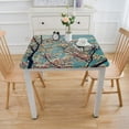 thumbnail image 3 of HAOXIT Decorative Elastic Edged Square Fitted Tablecloth, Tender Branches Polyester Fitted Table Cover for Parties,Weddings,Kitchen Fit Square Table White, 3 of 7