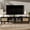 70-79 inches + Black + 70-79 inches + 80 inches + Solid Wood + MDF, variant on Rattan TV Stand for TVs up to 85 inch, Modern Farmhouse Media Console with Solid Wood Legs, Entertainment Center for Living Room, Home Theatre, Black