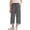 Dark Gray-a, variant on Capri Pants for Women Cotton Linen Casual Summer 2026 Elastic High Waist Wide Leg Loose Drawstring Cropped Trousers
