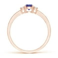 thumbnail image 2 of ANGARA Natural Classic Three Stone Tanzanite and Diamond Ring in 14K Rose Gold for Women (Size-4mm) | December Birthstone, Birthday, Anniversary, Jewelry Gift for Women | Natural Tanzanite Ring, 2 of 11