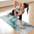 thumbnail image 6 of Green Gray Marble Pattern Hot Yoga Mat Towel Non Slip for Hot Yoga - Quick-Drying Yoga Mat Cover with 4 Corner Pockets with Travel Bag - Hot Yoga Towel Non Slip Grip Moisture Wicking Sweat 70"x26", 6 of 6