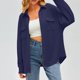 thumbnail image 4 of Camisa con bolsillos de color liso para mujer: top de punto holgado de manga larga, poliéster, versátil para primavera/otoño, tallas US 4-12, EU 34-42, 4 of 8