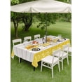 thumbnail image 4 of Outdoor Tablecloth with Umbrella Hole for Patio/Picnic/Party/Camping, Bee Truck Waterproof Table Cloth Rectangle Table Cover Washable, Yellow Honey Daisy Floral Plaid Wooden Grain (52"x 70"), 4 of 8