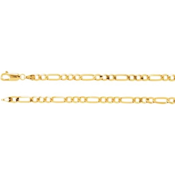 16" 4 mm Figaro Chain in 14k Yellow Gold