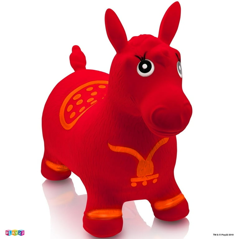 Play22USA Horse Hopper RED Inflatable Horse Bouncer Free Pump