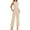 Beige, variant on Women Jumpsuits Dressy Sleeveless One Piece Jumpsuits Baggy Long Pants Baggy Overalls Crewneck Going Out Vacation Summer Rompers For Women XXL