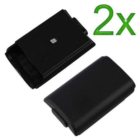 Diageng 2 Pcs Black Battery Pack Cover Shell Case Kit for Xbox 360 Wireless Controller