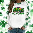 thumbnail image 2 of St Patricks Day Shirt Women Cute Gnomes with Four-Leaf Clover Print Sweatshirt Casual Crewneck Pullover Long Sleeve Holiday Tops, 2 of 5