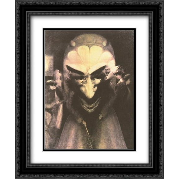 Gossip 2x Matted 15x19 Black Ornate Framed Art Print by G. Witherspoon