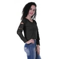 thumbnail image 3 of Moomaya Womens Plain Cut Out Sleeves Top Round Neck Casual Sexy Tee Tops, XS-XL, 3 of 7