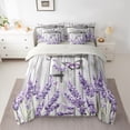 thumbnail image 2 of Castle Fairy Floral Purple Lavender Bedding Comforter Set 7 Pieces for Boys Girls,Flying Butterflies Full Bedding Set Lightweight,Old Barn Door Fitted Sheet Flat Sheet,Lightweight Room Decor, 2 of 8