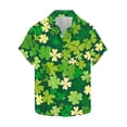 thumbnail image 2 of COSFO Summer Mens Short Sleeve Button Down Shirts St Patricks Day Short Sleeve Tops Relaxed Fit Collared Graphic Men Shirts, 2 of 5