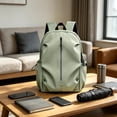 thumbnail image 4 of ZZkhGO Lightweight Stylish Backpack, Casual Student Book Bag with Multifunctional Storage, Portable Travel Daypack for College High School Commuting, Green, 4 of 7