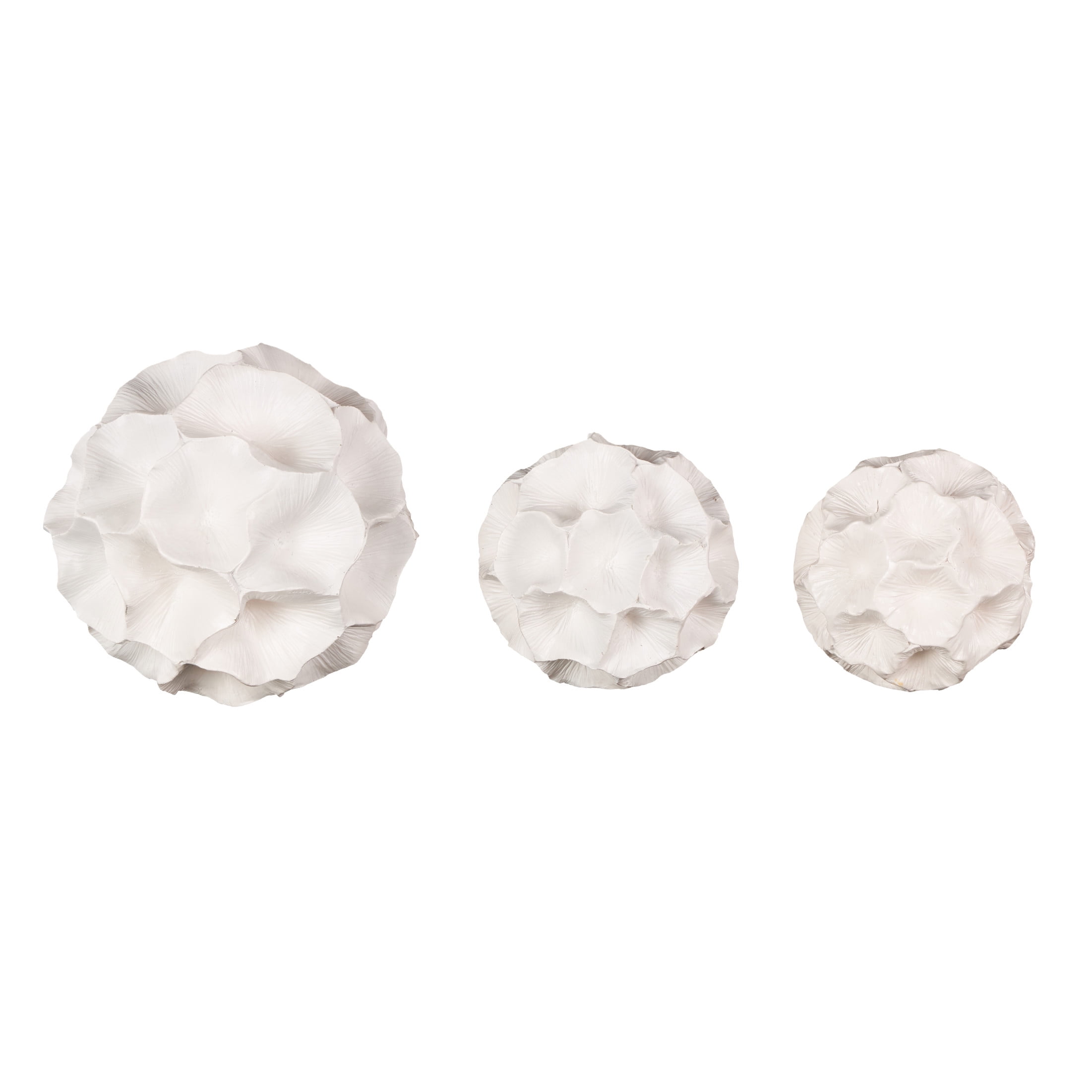 DecMode White 6" Floral Resin Orbs & Vase Filler with Varying Sizes (3 Count)